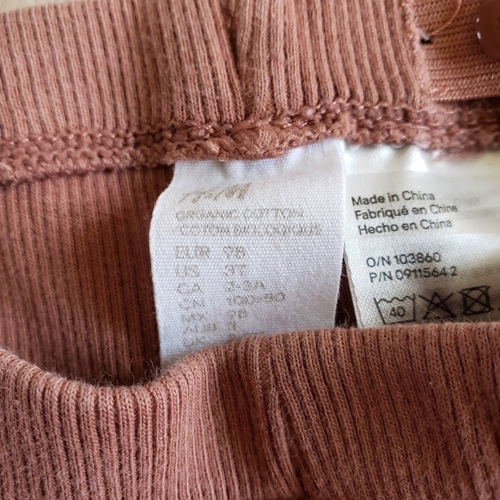 H&M Neutral Lot Girls 2/3T Ribbed Henley Loungewear 3 Matching Shirt Legging Set - Picture 5 of 7